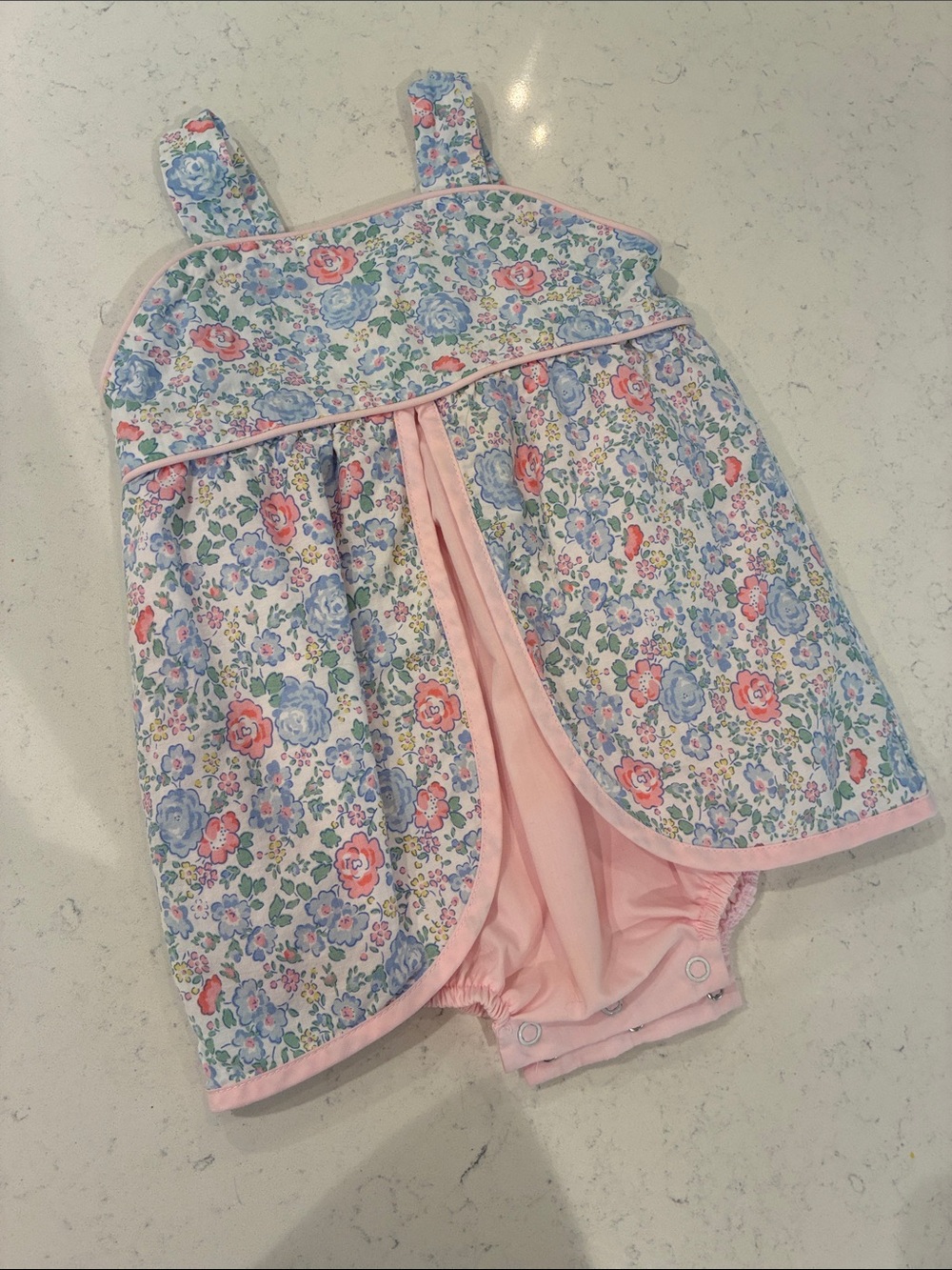 Floral Pink & Blue Bubble